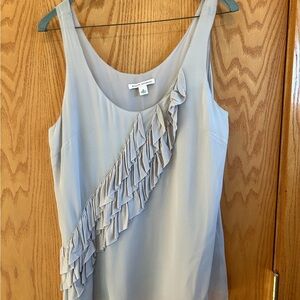 Light Blue Ruffled Sleeveless Top